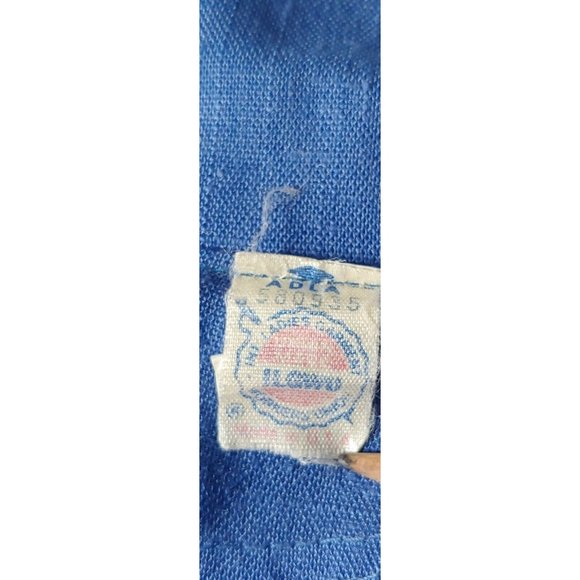 Vintage ILGWU Union Made Womens M Blazer Jacket Blue Cropped Ruffled Shoulders - Picture 8 of 11